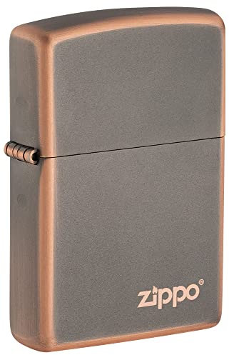 Zippo Rustic Bronze Zippo Logo Pocket Lighter