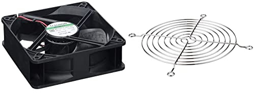SUNON 12V 10,1W 120x120x38mm 234,4m³/h 48dBA ; Sunon MEC0381V1-A99 & AKYGA AK-CA-26 Lüftergitter Schutzgitter für Lüfter Grill 120mm Steel