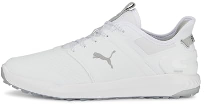 PUMA Ignite Elevate Golfschuh für Herren, Puma Weiß Puma Silber, 42.5 EU