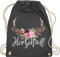 Turnbeutel Rucksack - Kompatibel mit Oktoberfest Tasche - Herzmadl - Unisize - Dunkelgrau - mitbringsel aus bayern trachtenrucksack bayrische madl beutel trachtentaschen bayrisch hirsch