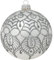 Krebs Glas Lauscha - Weihnachtsdekoration/Christbaumschmuck aus Glas - Weihnachtskugeln - Motiv: Silber matt mit Arabeske - Größe: 4 mal 10cm