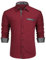 Enlision Chemise Homme Vin Rouge Mariage Manches Longues Regular Fit Chemises Casual Business Formelle Chemise Contrastée avec Poche 4XL
