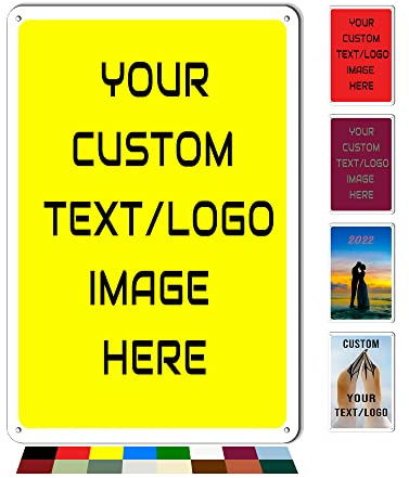 kengtou Insegne personalizzate, Cartello in alluminio personalizzato, Personalizzato Aggiungi il tuo design Testo Immagini e Messaggio Targa in metallo, Più Dimensioni Interni/Esterni Uso 30,5 x 20,3