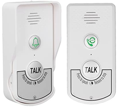 Sonnette D'interphone sans Fil, Carillon de Sonnette électronique, 2 Voies 1 V 1 Sonnettes D'interphone étanches sans Fil avec Indicateur Lumineux