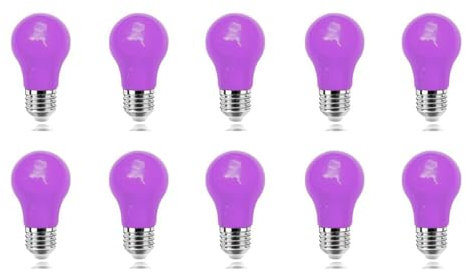 ZFQ 10er Pack Farbige 3W LED Glühbirnen, Exquisite Birnenform E27 Beleuchtung Glühbirnen, bunte glühbirnen, AC220V, Lila, für Party Halloween Hochzeit Weihnachten Bar Weihnachtsdekoration