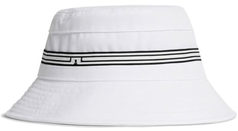 J.Lindeberg Herren-Golf-Eimerhut Denver Strip aus Stretchstoff - Weiß