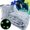 Glow Fun! Kinder Kuscheldecke Leuchtet Im Dunkeln 130X150cm Flausching Decken Leuchtende Kuscheldecke Ganzjahresdecke Weinachtsgeschenkeidee Decken Tragbare Reisedecke mit Rucksackclip - Blau