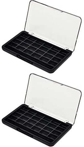 Paletas de maquillaje, paletas de sombra de ojos, paleta de maquillaje, 2 unidades, lápiz labial vacío, caja de pintura de maquillaje vacía con 24 rejillas para sombra de ojos, polvo, colorete,