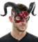 Horror-Shop Diabolische Halbmaske mit Hörnern - Horror - Teufelsmaske - Maske - Erwachsene - Halloween Fans, Kostüm Enthusiasten - Unisex