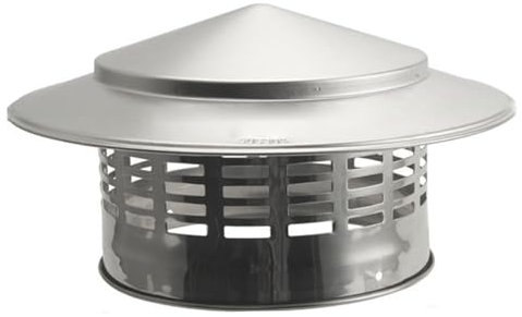 Chimney Cowl 6.3 Inch Inner Dia Stainless Steel Chimney Cap Round Rain Protection Mesh Flue Pipe Cover Chimney Bird Guard for Roof Vent Protetion, Large