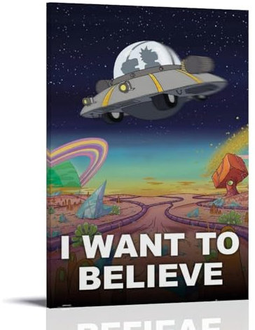 REOTTO I Want to Believe Poster Dekorative Malerei Leinwand Wandkunst Wohnzimmer Poster Schlafzimmer Malerei,Wandkunst Bilddruck Moderne Familienzimmer Dekor 24x36inch(60x90cm)