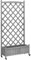 vidaXL Wooden Planter with Trellis on Wheels - Grey Solid Fir Wood, 90x35x187.5 cm for Garden, Patio, Terrace