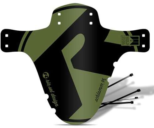 Riesel Design 1x Mudguard - Schlamm:PE - MTB Schutzblech inkl. Kabelbinder/Stylisches Fahrrad Schutzblech & modernes Mountainbike Schutzblech für Jede Fahrradgröße - NEU 2023/24 (Oliv)