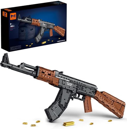 MISINI 77005 Technik Building Block Gun Set, 1366 Pieces Military Model Gun Building Block Toy, MOC Military Toy Building Block Kit, Boys and Adults Collect Gifts