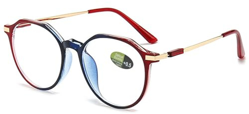 ABETOS Lesebrille Damen Herren Groß Blaulichtfilter Lesehilfe Sehhilfe Metall Rund Anti Blaulicht Mode Vollrandbrille Lesebrillen 0.5 1.0 1.5 2.0 2.5 3.0