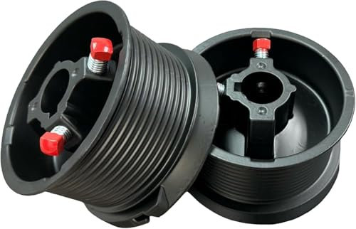 Black Series Garage Door Cable Drums Hardware Parts for Doors up to 12' Feet Door, Large Lift - Heavy Duty Long Lasting Drum for Torsion Spring Cables