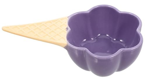 Zerodeko Ceramic Sauce Dishes, Ice Cream Shaped Dipping Bowls Cute Appetizer Plate Porcelain Saucer Bowl Mini Side Seasoning Dish for Sushi Oil, Vinegar, Ketchup Purple