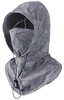 Adorila Cagoule rafraîchissante, masque facial respirant, protection contre les UV, cache-cou pour homme et femme (gris foncé), Gris foncé - Camouflage
