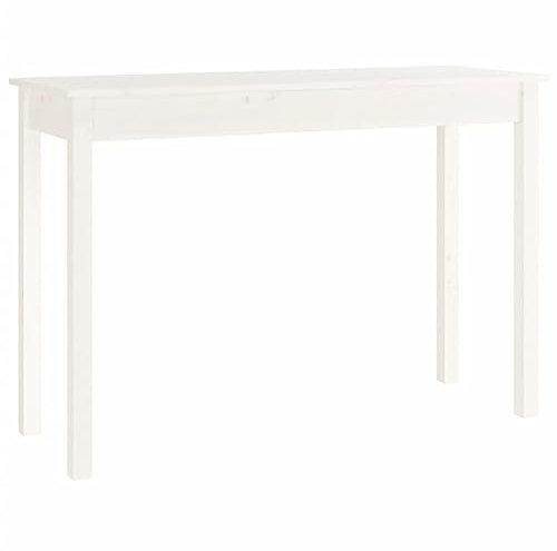 ULUYYUC Nachttisch Schmal Balkontisch Balkon Tisch Camping Tisch - Konsolentisch Weiß 110x40x75 cm Massivholz Kiefer für Wohnbereich Schlafzimmer Balkon Garten