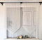 Vordesack Jacquard Panneaux mit Quaste Scheibengardine Kurzstore mit Stickerei Streifenmotiv Bistrogardinen mit Tunnelzug 2 Stück HxB 90x60cm Streifen
