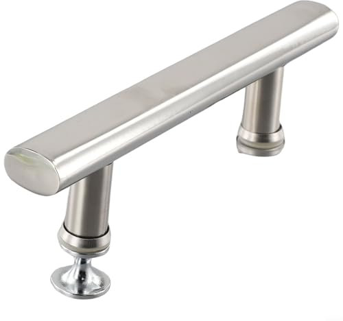 Besttoolifes Manija de acero inoxidable para cuarto de ducha, puerta corrediza, pasamanos, tubo plano, distancia del agujero, 145 mm, fácil de instalar