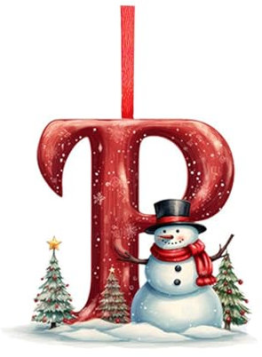 26 Letter Christmas Ornaments, Personalised Tree Decorations DIY Hanging Letter Ornaments (P)