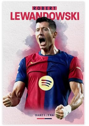 efhavce Robert Lewandowski-Poster, Leinwand-Poster, Wandkunst, Dekordruck, Bild Gemälde für Wohnzimmer, Schlafzimmer, Dekoration, 20 x 30 cm