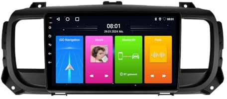 9''Auto GPS Navi Autoradio Navigation mit CarPlay & Android +HD Rückfahrkamera kompatibel mit Citroën Jumpy 3/Spacetourer/Peugeot Expert/Toyota Proace Bus Kasten/Verso MPY (Nur Navigator)