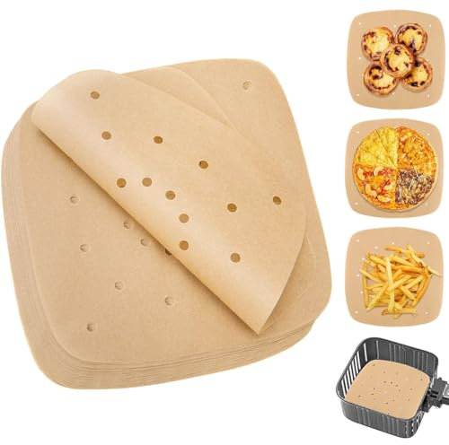 AVRUYPI 100 piezas papel freidora aire cuadrado, 15cm*15cm