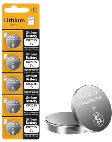 CR2025 3V Lithium Battery-Coin & Button Cell for Car Remote/Key Fobs/Glucose Monitor/Candles/Watches/Scales/Doorbell/Intelligent Sensors/3Volt 2025 Battery Replacement(6pcs)