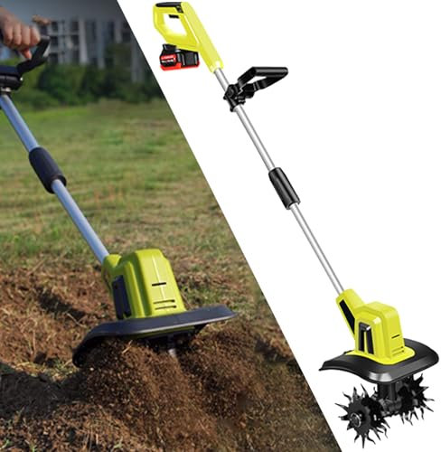 HandgefüHrte Motorhacke Mit Akkubetrieb, FüR 20-V-Max-Akkus, Leistungsstarker Elektrischer Bodengrubber FüR Rasen, 25 Cm Arbeitsbreite, 22 Cm Bearbeitungstiefe