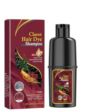 Shampoo Rot Haare, Black Hair Dye Shampoo 3in1, Tönungsshampoo, Pflanzliche Haarfarbe shampoo Enthält Ginseng-Extrakt für Männer Frauen,Graue Haare Abdecken,100ML
