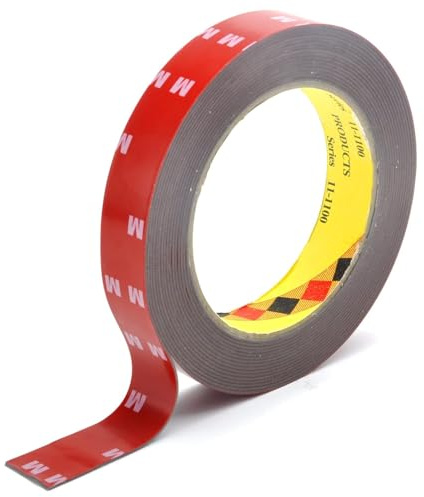 XRVRILE Doppelseitiges Klebeband Extra Stark, Klebend Auto Spiegel Montage Klebestreifen Hitzebeständig, Klebepads Kleber Klebepunkte Ronden für Auto, Heim und Büro, 5m 1 Rolle (10mm)