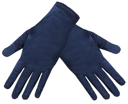 TECDW 1 Paar Damen Kurze Satinhandschuhe, Weiche Abendhandschuhe Dehnbar,Kurze Handschuhe Für Hochzeit, Abendparty, Bankett, Halloween Cosplay.