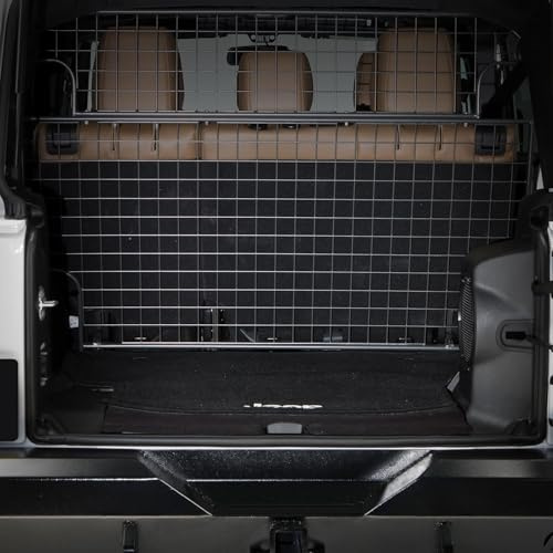 Travall Hundegitter für Jeep Wrangler (2007-2018) Fahrzeugspezifisches Hundegitter, Kofferraumschutz für Hundetransport, Gepäckschutz, Robustes Stahlnetz Auto Hundesperre