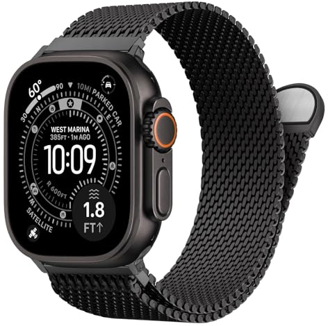 Milanese Metal Correas Compatible con Apple Watch Ultra 3/2/1 38mm 40mm 41mm 42mm 44mm 45mm 46mm 49mm Hombre,Magnética Acero Inoxidable Correa para iWatch Series 11 10 9 8 7 6 5 4 3 SE 3/2/1