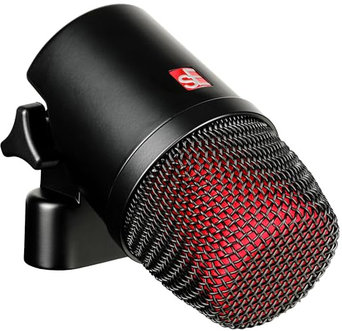 SE ELECTRONICS V Kick Drum Mic - Compact Dynamic Supercardioid Drum Microphone for Kicks with 4 Sound Settings & Adjustable Swivel Mount for Precise Positioning - Perfect for Studio & Live Use (Black)