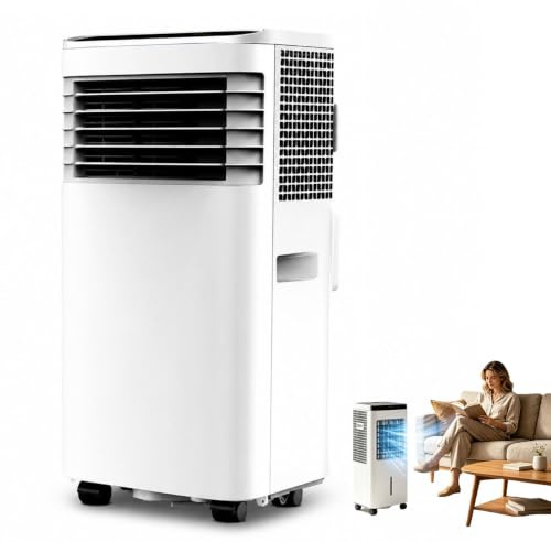 Portable Air Conditioner, 3-in-1 Compressor AC Unit with Cool, Fan & Dehumidifier Modes, Exhaust Hose Included, Portable Air Conditioner for Bedroom, Living Room, Home Office & Small Rooms