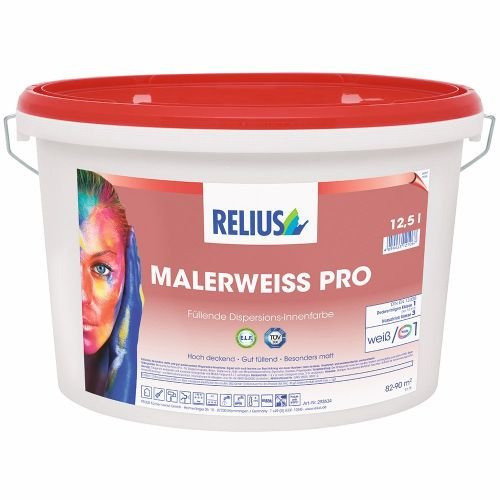 Relius Malerweiß PRO Größe 12,5 LTR, Farbe altweiß (ca. RAL 9010)