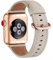 WFEAGL Bracelet Compatible avec Bracelet Watch 38mm 40mm en Cuir Véritable, Multi-Couleur Compatible avec Watch Série 5,4,3,2,1 (38mm 40mm,Blanc Ivoire+Boucle Or+Adaptateur Or Rose)