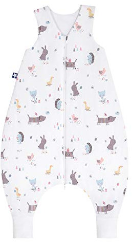 Julius Zöllner 9112567290 Sommer-Jumper - Jersey Sommerschlafsack mit Beinen (0, 5 TOG) - Crazy Animals - Gr. 80/ 10-18 Monate, mehrfarbig