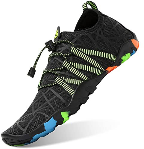 SAGUARO Badeschuhe Herren Wasserschuhe Männer Strandschuhe Damen Aquaschuhe Neoprenschuhe rutschfeste Schwimmschuhe Graphit 45 EU