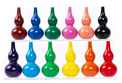 WONDERFORU Wachsmalstifte für Kleinkinder, ungiftig, 12 Farben Abwaschbare Sichere Essbare Zeichenstift Buntstifte Finger-Handgriff-Stifte, Buntstifte Stapelbares Spielzeug für Kleinkinder und Kinder
