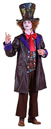 T2262-3XL braun-bunt Herren bunter Hutmacher Anzug Mad Hatter Gr.3XL