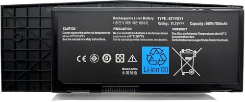 BTYVOY1 7XC9N C0C5M 0C0C5M 318-0397 05WP5W 5WP5W Laptop-Akku-Ersatz für Alienware M17x R3 R4 Series(11.1V 90Wh)