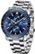 BENYAR Herrenuhr Quarz Sport Chronograph Mode Marken Business Uhr Herren Braun Lederuhr Wasserdicht Kratzfest Analog Automatik Datum Elegantes Geschenk Armbanduhr (Stahlblau)