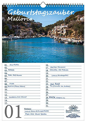 Geburtstagsplaner Geburtstagskalender Mallorcazauber DIN A3 Kalender Mallorca - Seelenzauber