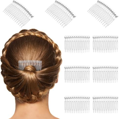 Lurrose 10Pcs Haar Seite Kamm - Braut Hochzeit Schleier Kopfschmuck Zubehör für Frauen Mädchen (Transparent)