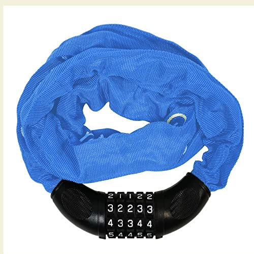 Fahrradschloss Kettenschloss blau 120cm Zahlenschloss Radschloss ummantelt Motorradschloss Rollerschloss Fahrrad Schloss Red Loon