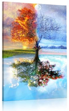 TISHIRON Impression sur toile encadrée Motif arbre 45,7 x 30,5 cm